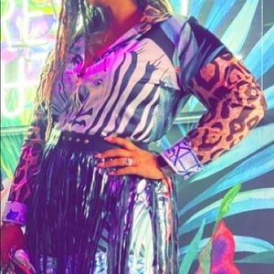 Funky mixed animal print dress